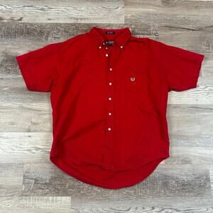 Chaps Ralph Lauren Red Cotton Button Down Shirt XL Preppy Retro